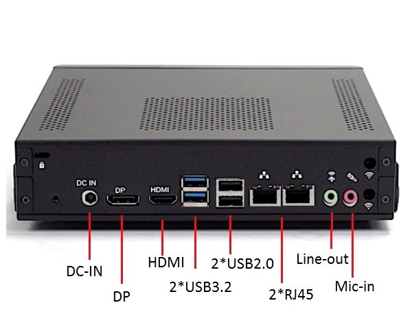 Punto final de VDI con USB 3.2, HDMI, DP, dos LAN, TPM y hasta seis COM.