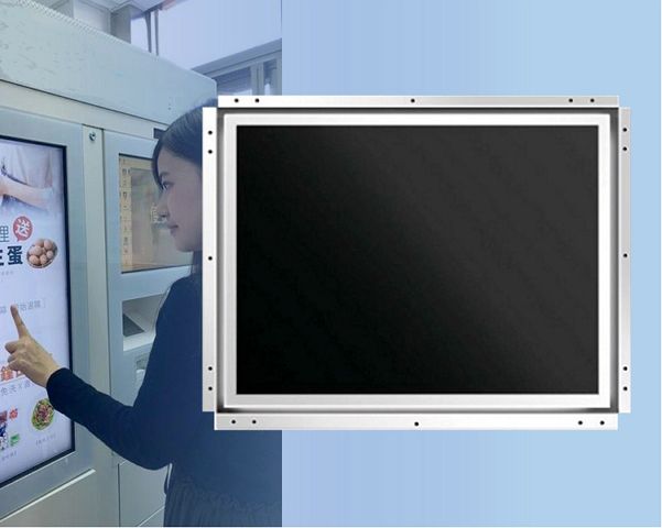 HMI-Touch-Panel-PC mit offenem Rahmen-Design für einfache Integration in Kiosks.