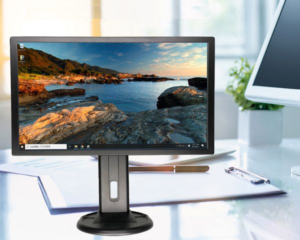 Platzsparender und leistungsstarker All-in-One-Computer mit Touchpanel für das Büro.